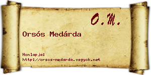 Orsós Medárda névjegykártya